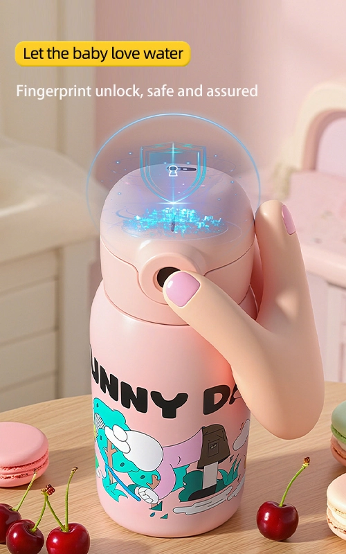 fingerprint lock kids water bottle